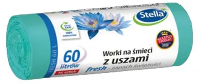 Zdjęcie produktu dla Stella Worki na śmieci z uszami FRESH - świeży zapach 60L 16szt
