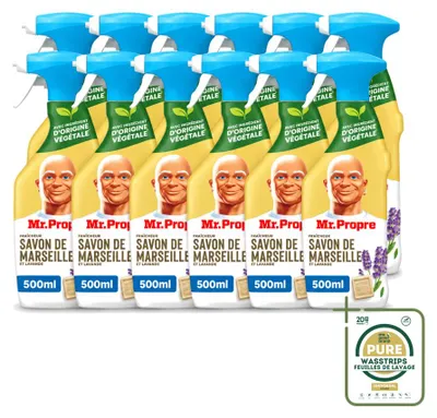 Produktbild von 12 x Mr. Proper Allesreiniger Spray - Marseille Seife und Lavendel - 500 ml - Vorratspackung - 12 Stücke