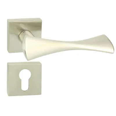 Produktbild von DOMINO Türgriff Drückergarnitur PZ - Profilzylinder Set | Vierkant-Rosette | Türklinke für Zimmertür, Bürotür, Kellertür & Innentür | Türbeschläge aus Znal | Bronze Türdrückergarnitur | TORA-QR M9