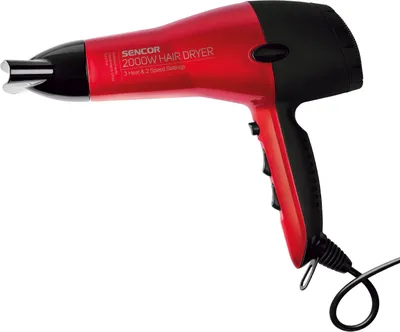 Produktbild von SENCOR SHD 6701RD Fén, príkon 2 000 W, 3 teploty, 2 rýchlosti, difuzér, studený vzduch, závesné očko, dĺžka napájacieho kábla: 2,6 m