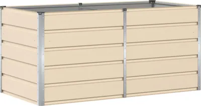 Produktbild von vidaXL Pflanzkübel Elfenbein 160 x 80 x 75 cm Stahl