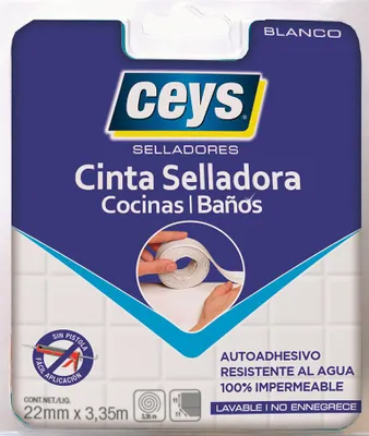 Immagine prodotto di Nastro sigillante per cucine e bagni, bianco, 22 mm x 3,35 m