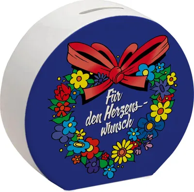 Produktbild von Spardose Herzenswunsch in blau