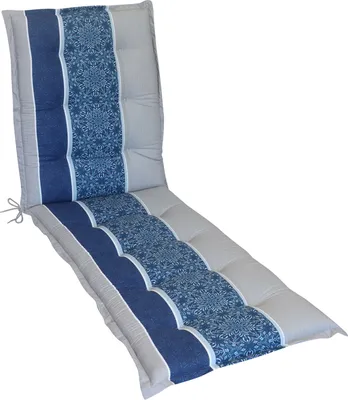 Produktbild von Herlag Liegenauflage Valeria 195x60x7,5cm für Gartenliege Streifen-Muster Blau