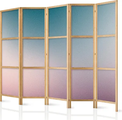 Produktbild von 5-teiliger Einseitiger Vlies Japanischer Paravent - Nostalgic Gradient - Gradient Composition in Muted Colors. 225x172 cm Muster f-B-10158-bh-b