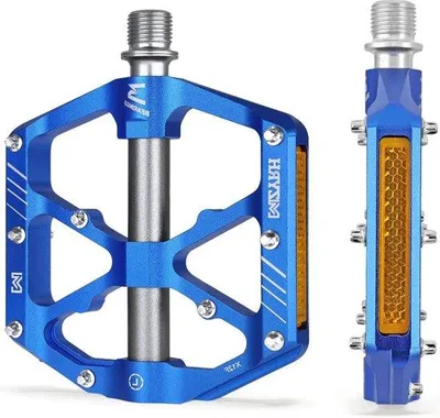 Produktbild von Famanu Mountainbike-Pedalen mit Reflektoren - Leichte Aluminiumlegierung - 9/16 Zoll BMX-Rennradpedalen