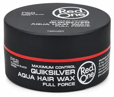 Immagine prodotto di Red One Quicksilver Aqua Hair Gel Wax Full Force 150ml – Cera modellante per capelli Aqua Gel Wax, per una tenuta forte, effetto bagnato, lucentezza, ideale per capelli corti, stile da barbiere, prodotti per lo styling maschile, articoli per parrucchieri, prodotti per lo styling uomo, disponibili su Temu e TikTok Shop