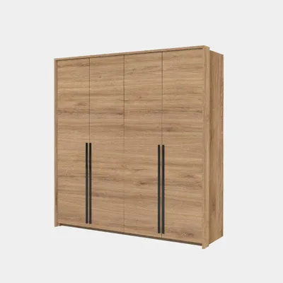 Produktbild von Masseno Drehtürenschrank AZIR 205/217/65 cm 4-türig Eichefarben