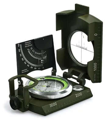 Produktbild von Peilkompass Marschkompass Clinometer - Wasserdicht - Mit Klinometer - Mit Tragetasche