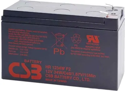 Image de Batterie CSB 12V 9Ah F2 HighRate (HR 1234W)