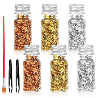 Imagen del producto de Copos de Hoja de Oro para Decoración Creativa, 6 Piezas