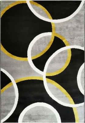 Immagine prodotto di Tappeto effetto lana con motivo a cerchi grigio 120x170