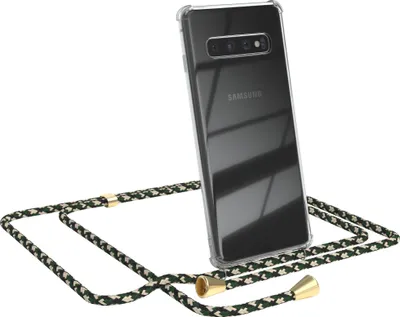 Produktbild von EAZY CASE Handykette kompatibel mit Samsung Galaxy S10, Handyhülle mit Umhängeband, Handykordel, Schutzhülle Clear, Band in Grün
