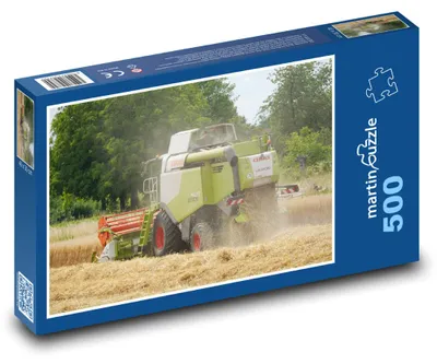 Produktbild von Puzzle 500 Ernte mit Mähdrescher auf dem Feld - martinpuzzle
