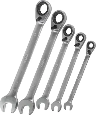 Produktbild von Maul-Ringratschenschlüssel umschaltbar Set 5tlg.