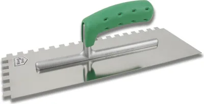 Produktbild von Hufa Profi Glättekelle 2K Griff mit langer Aluminium-Stütze 280x130mm 20x20mm gezahnt