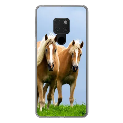 Produktbild von MuchoWow® Handyhülle Schutzhülle Hülle für Huawei P40 Lite Pferde - Gras - Luft Silikon Softcase Handy Hülle - Handy