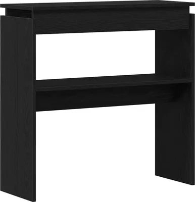 Image de vidaXL Table d'appoint noire aspect chêne 80 x 30 x 80 cm