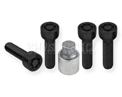 Obrázok produktu pre Bezpečnostné skrutky M14x1,5x45 kruhové R13, kľúč 17, SICUSTAR BVN545R13, Audi, Škoda, čierna