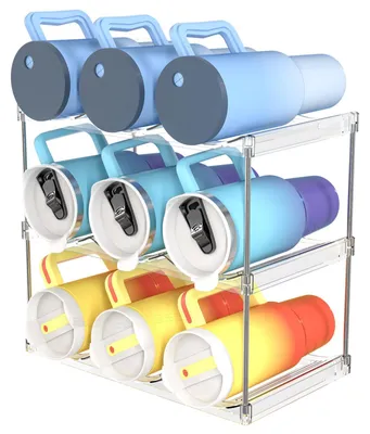 Stapelbarer Flaschenorganizer, 3 Ebenen, 9 Flaschen, transparent