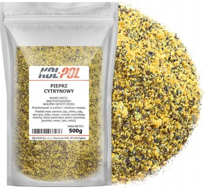 Zdjęcie produktu dla PIEPRZ CYTRYNOWY 500g Aromatyczny do ryb i warzyw przyprawa jakość Kol-Pol