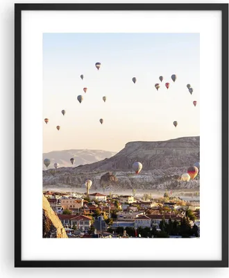Produktbild von Gerahmtes Poster - Schwarzer Rahmen - Berge Ballon Flug - 40x50 cm - Wand Bild - Wanddeko - Wandbilder - Kunstposter - Wandposter - Bilderrahmen - Bilder - Kunstdruck - Wandbild - P2BPA40x50-3997
