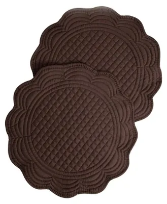 Zdjęcie produktu dla HOMLA Maty stołowe ALVEN brązowe okrągłe z pikowaniem, zestaw 2 szt. 38cm