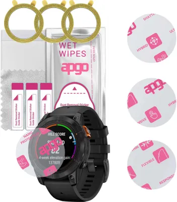 Produktbild von apgo 3 Stück Schutzglas, klar, kompatibel mit Garmin Fenix 7 Pro Smartwatch, Hybrid 8H, Ersatz für Hartglas, Displayschutzglas, Bildschirmschutz, Displayschutz, kratzfest