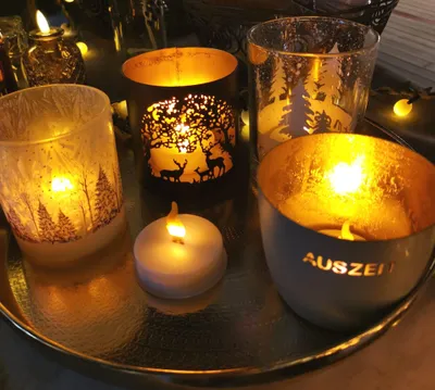 Produktbild von 2er Set LED Teelicht mit Timer Batterie Flamme Fackel für Windlichter und Gläser extra warmweiß