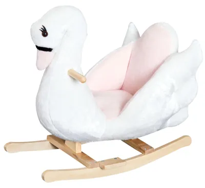Image de Jouet doudou cygne - Peluche | Couleur : Rose, Blanc | Dimensions : 12,59 x 23,62 x 21,65 cm