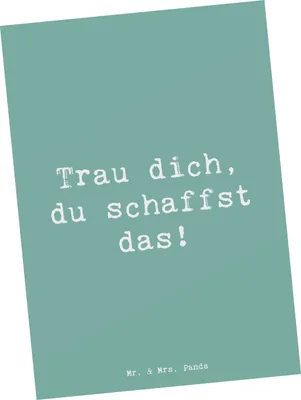 Produktbild von Mr. & Mrs. Panda Ansichtskarte Spruch Angst überwinden - Meeresbrise - Geschenk, Trau dich, Grußkarte, Vertrauem, Motivkarte, Fantasie, Postkarten, Zuversicht, Postkarte