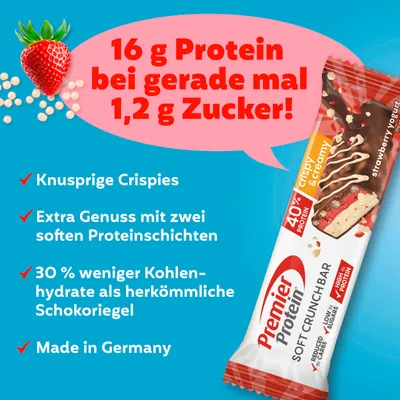 Produktbild von PREMIER PROTEIN 24x40g High Protein Bar Strawberry Yoghurt + Coco-Almond