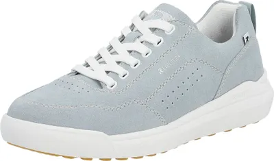 A single blue Rieker women's sneaker is shown from a side angle against a white background.