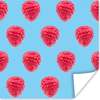 Produktbild von MuchoWow® Poster Himbeere - Rosa - Muster 50x50 cm - Wohnzimmerdekoration