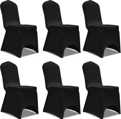 Produktbild von 6 x Stuhlhusse Stretchhusse schwarz