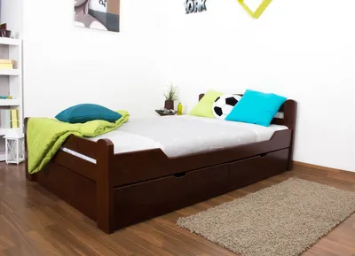 Produktbild von Bett Buche 120 x 200 cm Dunkelbraun