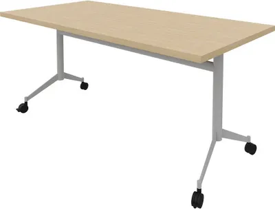 Produktbild von Quadrifoglio Mehrzwecktisch Pop-up eiche, alu rechteckig, T-Fuß-Gestell alu, 160,0 x 80,0 x 74,0 cm