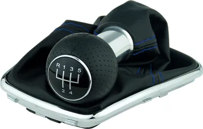Produktbild von Schaltsack Schaltmanschette Naht Blau 12 mm Schaltknauf perforiert für VW Golf 4 IV Bora mit Chrom Rahmen