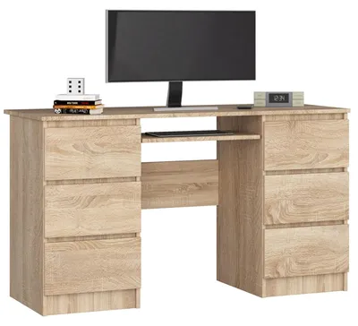 Zdjęcie produktu dla Biurko z wbudowaną półką na klawiaturę, wymiary 135 x 77 cm
