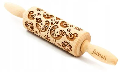 Obrázek produktu pro Folkroll Gravírovaný dřevěný mini váleček na cukroví
