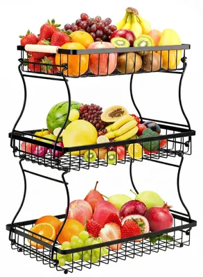 Immagine prodotto di Ciotola per frutta in metallo a 3 piani, moderna