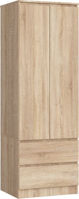 Kleiderschrank AKORD S60 Sonoma-Eiche 2 Schubladen Regal B60 x H180 x T51 cm