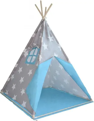 Obrázek produktu pro Dětský stan teepee bez příslušenství, modro/šedý