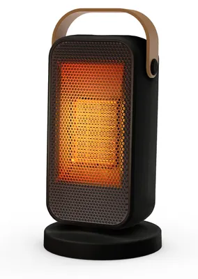 Zdjęcie produktu dla Grzejnik elektryczny z wentylatorem, kompaktowy - moc 1200 W - kolor czarny - model stojący - do użytku w pomieszczeniach