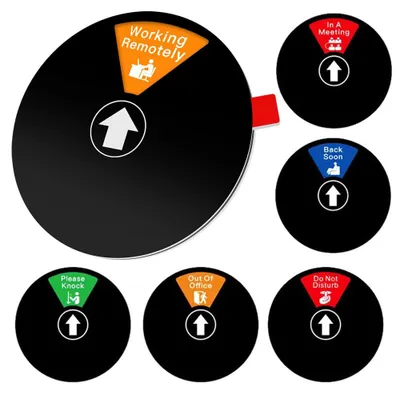 Büro-Türschild mit 6 Statusoptionen, Acryl, 15 cm, magnetisch