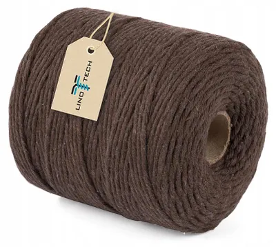 Produktbild von Linotech Baumwollkordel Braun 3mm 200m