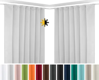 Produktbild von Beautex 2er Set Verdunkelungsgardine mit Kräuselband U-Band, Blackout Vorhang blickdicht abdunkelnd (Hellgrau 300x245 cm)