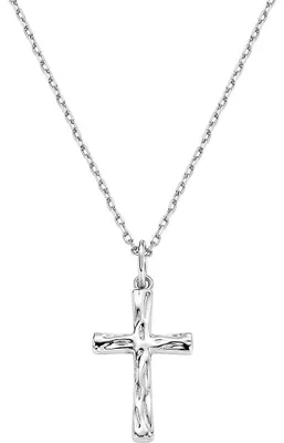 Productafbeelding van Halskettingen met hanger, zilver, "Amen" collectie. Verkrijgbaar in lengtes van 43 cm tot 49 cm. Uni collectie "Croci"