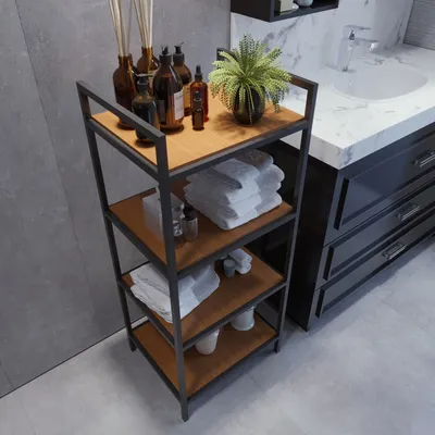 Immagine prodotto di Skye Decor, Wismar L2040, mobiletto da bagno, noce, 100 % pannello di legno rivestito di melamina, 45 x 35 x 110 cm