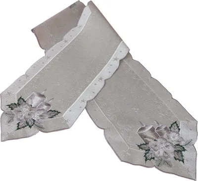 Produktbild von Tischläufer OLIVIA Kerzen Weihnachten Polyester hellgrau 25 x 160 cm